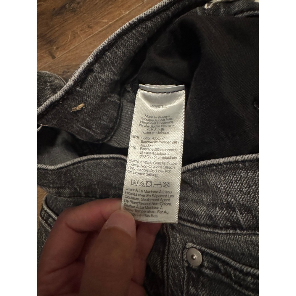 Madewell The Perfect Vintage Straight Jean Pintuck Edition Lunar Wash Grey 25 - Picture 7 of 8